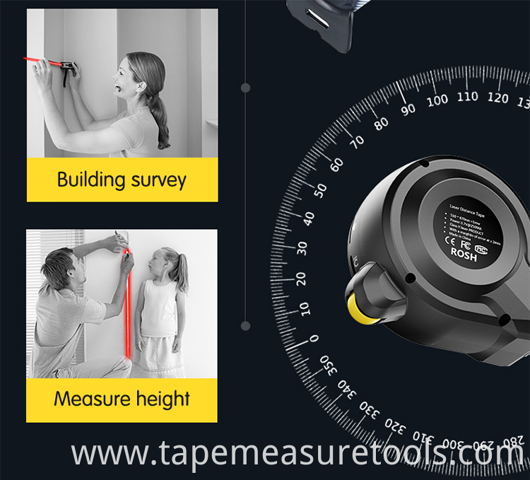 3 in 1 Multifunctional laser distance measuring tape 40M Laser distance 5m tape measure with LCD display